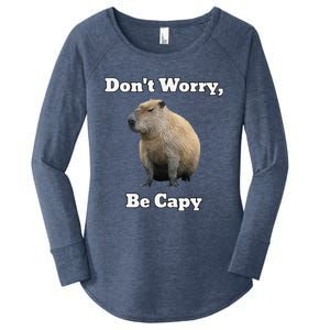 Capybara DonT Worry Be Capy Women's Perfect Tri Tunic Long Sleeve Shirt