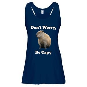 Capybara DonT Worry Be Capy Ladies Essential Flowy Tank