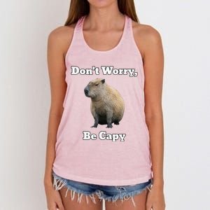 Capybara DonT Worry Be Capy Women's Knotted Racerback Tank