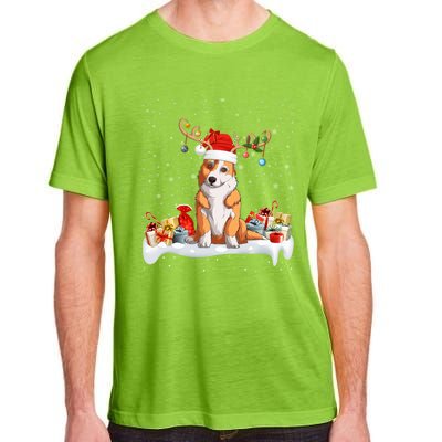 Corgi Dog Xmas Lights Reindeer Santa Corgi Christmas Gift Adult ChromaSoft Performance T-Shirt