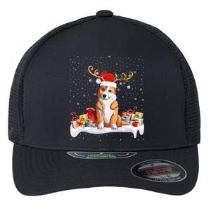 Corgi Dog Xmas Lights Reindeer Santa Corgi Christmas Gift Flexfit Unipanel Trucker Cap