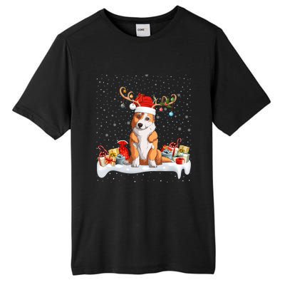 Corgi Dog Xmas Lights Reindeer Santa Corgi Christmas Gift Tall Fusion ChromaSoft Performance T-Shirt