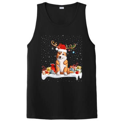 Corgi Dog Xmas Lights Reindeer Santa Corgi Christmas Gift PosiCharge Competitor Tank