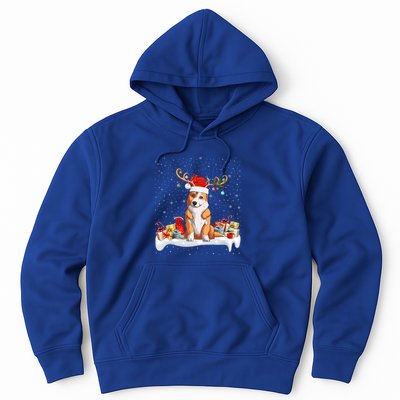 Corgi Dog Xmas Lights Reindeer Santa Corgi Christmas Gift Hoodie