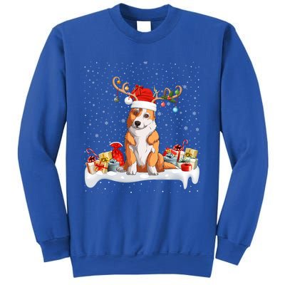 Corgi Dog Xmas Lights Reindeer Santa Corgi Christmas Gift Sweatshirt