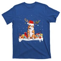 Corgi Dog Xmas Lights Reindeer Santa Corgi Christmas Gift T-Shirt