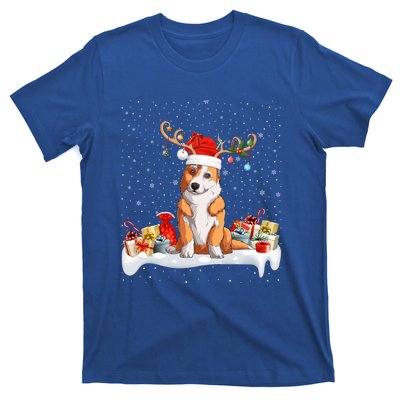 Corgi Dog Xmas Lights Reindeer Santa Corgi Christmas Gift T-Shirt