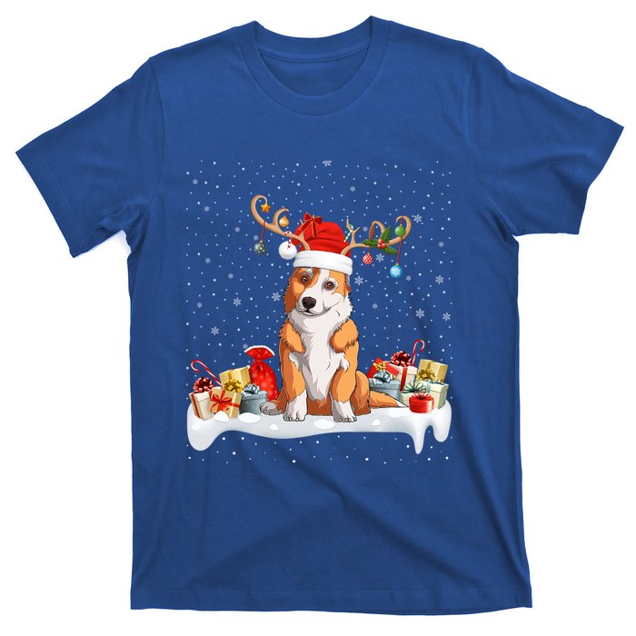 Corgi Dog Xmas Lights Reindeer Santa Corgi Christmas Gift T-Shirt