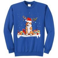 Corgi Dog Xmas Lights Reindeer Santa Corgi Christmas Gift Tall Sweatshirt