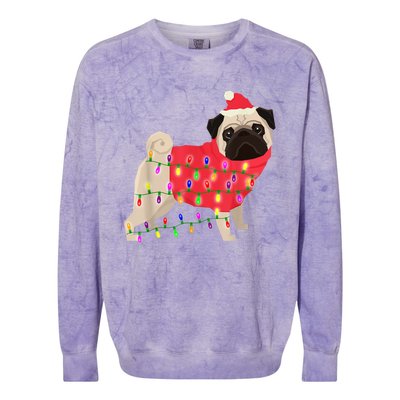 Christmas Dog Xmas Lights Colorblast Crewneck Sweatshirt