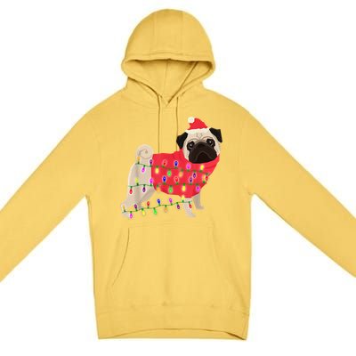 Christmas Dog Xmas Lights Premium Pullover Hoodie