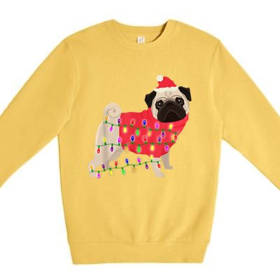 Christmas Dog Xmas Lights Premium Crewneck Sweatshirt