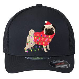 Christmas Dog Xmas Lights Flexfit Unipanel Trucker Cap