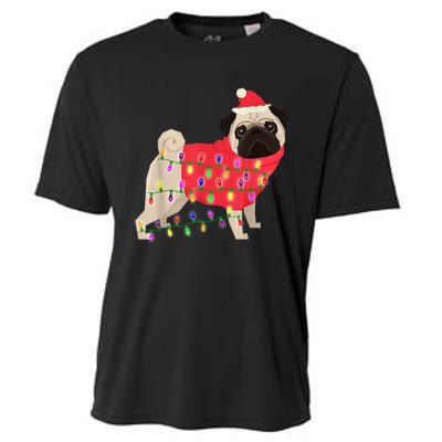 Christmas Dog Xmas Lights Cooling Performance Crew T-Shirt