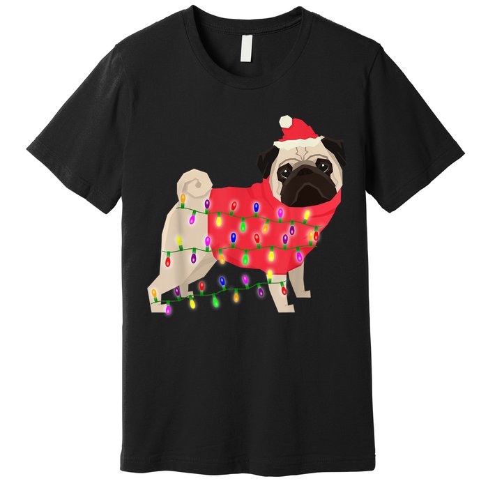 Christmas Dog Xmas Lights Premium T-Shirt