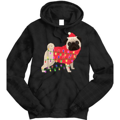 Christmas Dog Xmas Lights Tie Dye Hoodie