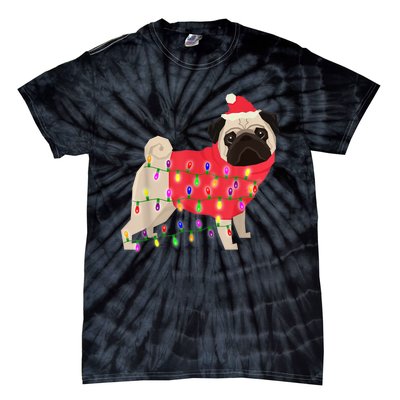 Christmas Dog Xmas Lights Tie-Dye T-Shirt