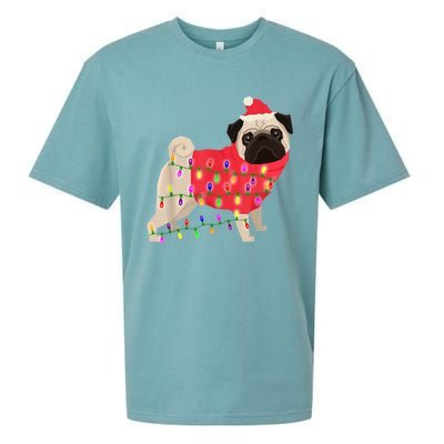 Christmas Dog Xmas Lights Sueded Cloud Jersey T-Shirt