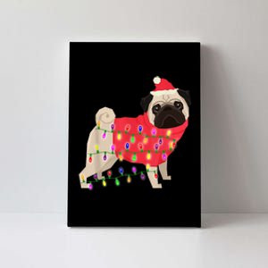 Christmas Dog Xmas Lights Canvas