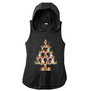 Corgi Dog Xmas Lighting Santa Corgi Christmas Tree Cute Gift Ladies PosiCharge Tri-Blend Wicking Draft Hoodie Tank