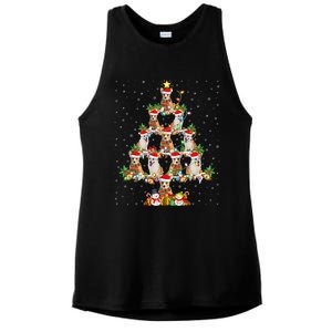 Corgi Dog Xmas Lighting Santa Corgi Christmas Tree Cute Gift Ladies PosiCharge Tri-Blend Wicking Tank