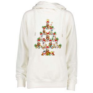 Corgi Dog Xmas Lighting Santa Corgi Christmas Tree Cute Gift Womens Funnel Neck Pullover Hood