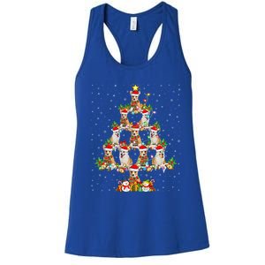 Corgi Dog Xmas Lighting Santa Corgi Christmas Tree Cute Gift Women's Racerback Tank