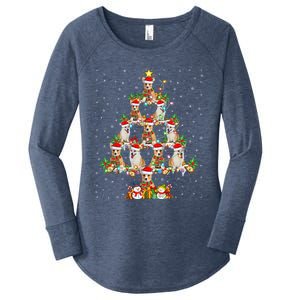 Corgi Dog Xmas Lighting Santa Corgi Christmas Tree Cute Gift Women's Perfect Tri Tunic Long Sleeve Shirt