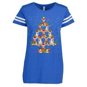 Corgi Dog Xmas Lighting Santa Corgi Christmas Tree Cute Gift Enza Ladies Jersey Football T-Shirt