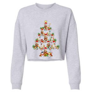 Corgi Dog Xmas Lighting Santa Corgi Christmas Tree Cute Gift Cropped Pullover Crew