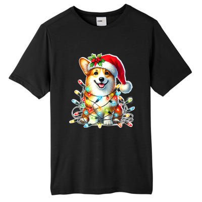 Corgi Dog X Christmas Lights Raglan Baseball Tall Fusion ChromaSoft Performance T-Shirt