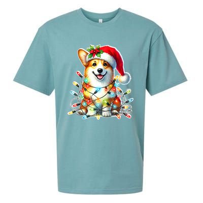 Corgi Dog X Christmas Lights Raglan Baseball Sueded Cloud Jersey T-Shirt