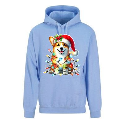 Corgi Dog X Christmas Lights Raglan Baseball Unisex Surf Hoodie