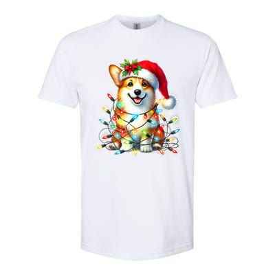 Corgi Dog X Christmas Lights Raglan Baseball Softstyle CVC T-Shirt