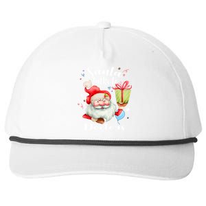 Cute Doctors Xmas Gift Santa Talks To Doctor Christmas Cool Gift Snapback Five-Panel Rope Hat