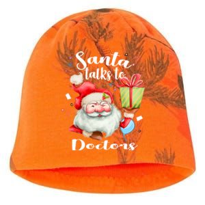 Cute Doctors Xmas Gift Santa Talks To Doctor Christmas Cool Gift Kati - Camo Knit Beanie