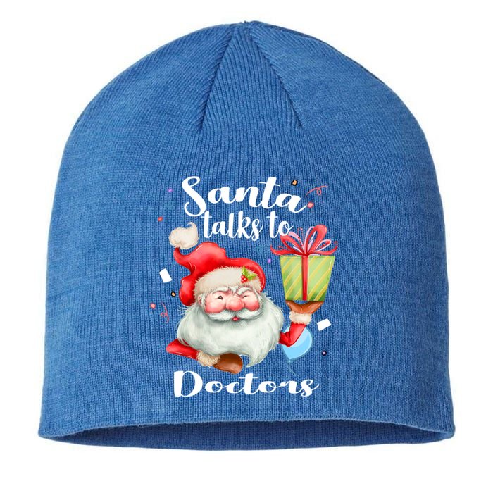 Cute Doctors Xmas Gift Santa Talks To Doctor Christmas Cool Gift Sustainable Beanie