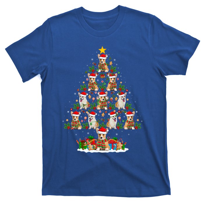 Corgi Dog Xmas Tree Lights Santa Corgi Christmas Cool Gift T-Shirt