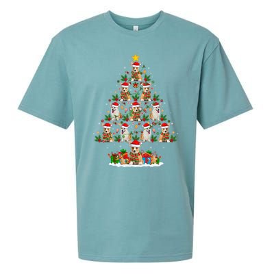 Corgi Dog Xmas Tree Lights Santa Corgi Christmas Cool Gift Sueded Cloud Jersey T-Shirt