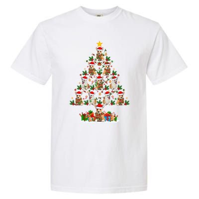 Corgi Dog Xmas Tree Lights Santa Corgi Christmas Cool Gift Garment-Dyed Heavyweight T-Shirt