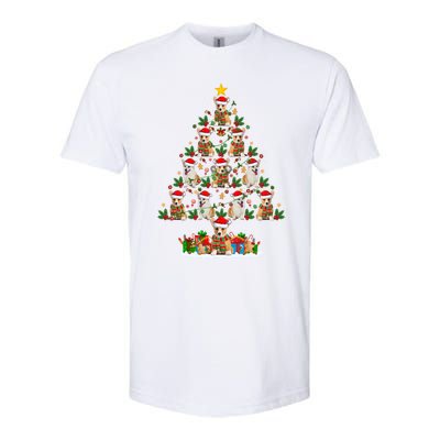 Corgi Dog Xmas Tree Lights Santa Corgi Christmas Cool Gift Softstyle CVC T-Shirt