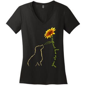 Cute Dog You Are My Sunshine Labrador Retriever Women's V-Neck T-Shirt