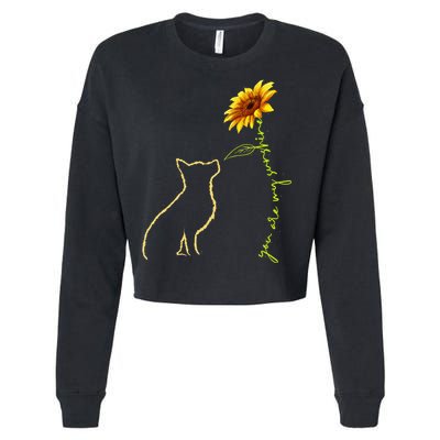 Cute Dog You Are My Sunshine German Shepherd Cropped Pullover Crew