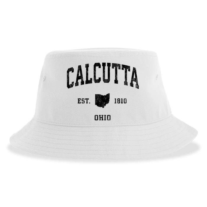 Calcutta Est 1810 Ohio Oh Vintage Established Athletic Sports Design Sustainable Bucket Hat