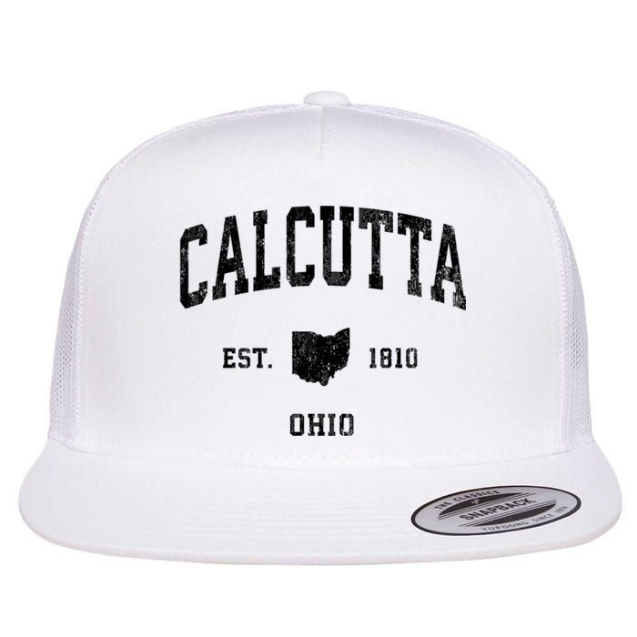 Calcutta Est 1810 Ohio Oh Vintage Established Athletic Sports Design Flat Bill Trucker Hat