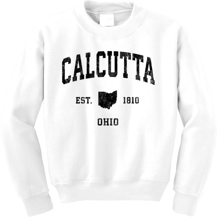 Calcutta Est 1810 Ohio Oh Vintage Established Athletic Sports Design Kids Sweatshirt