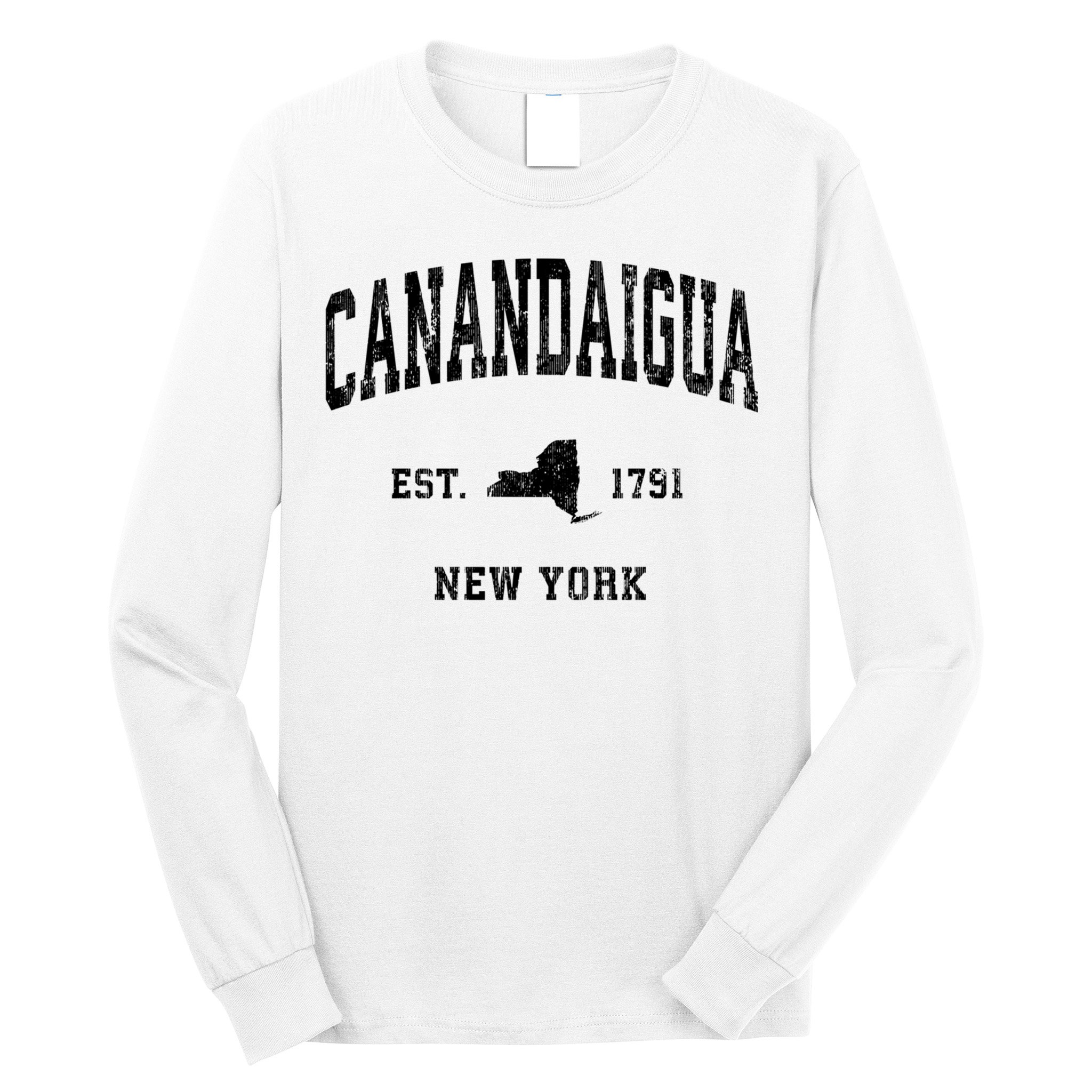 Canandaigua Est 1791 New York Ny Vintage Established Athletic Sports Design Long Sleeve Shirt