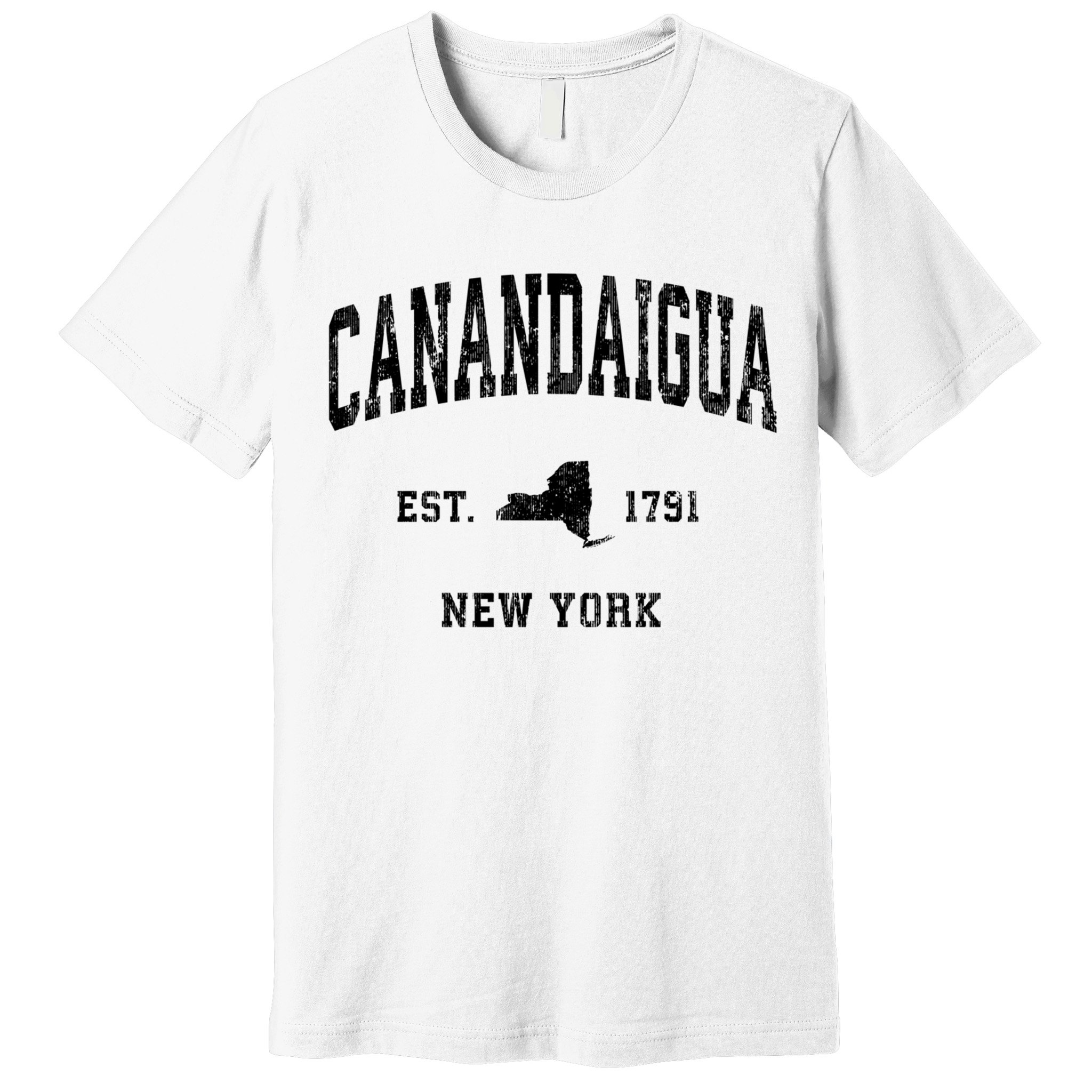 Canandaigua Est 1791 New York Ny Vintage Established Athletic Sports Design Premium T-Shirt