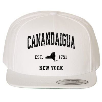 Canandaigua Est 1791 New York Ny Vintage Established Athletic Sports Design Wool Snapback Cap
