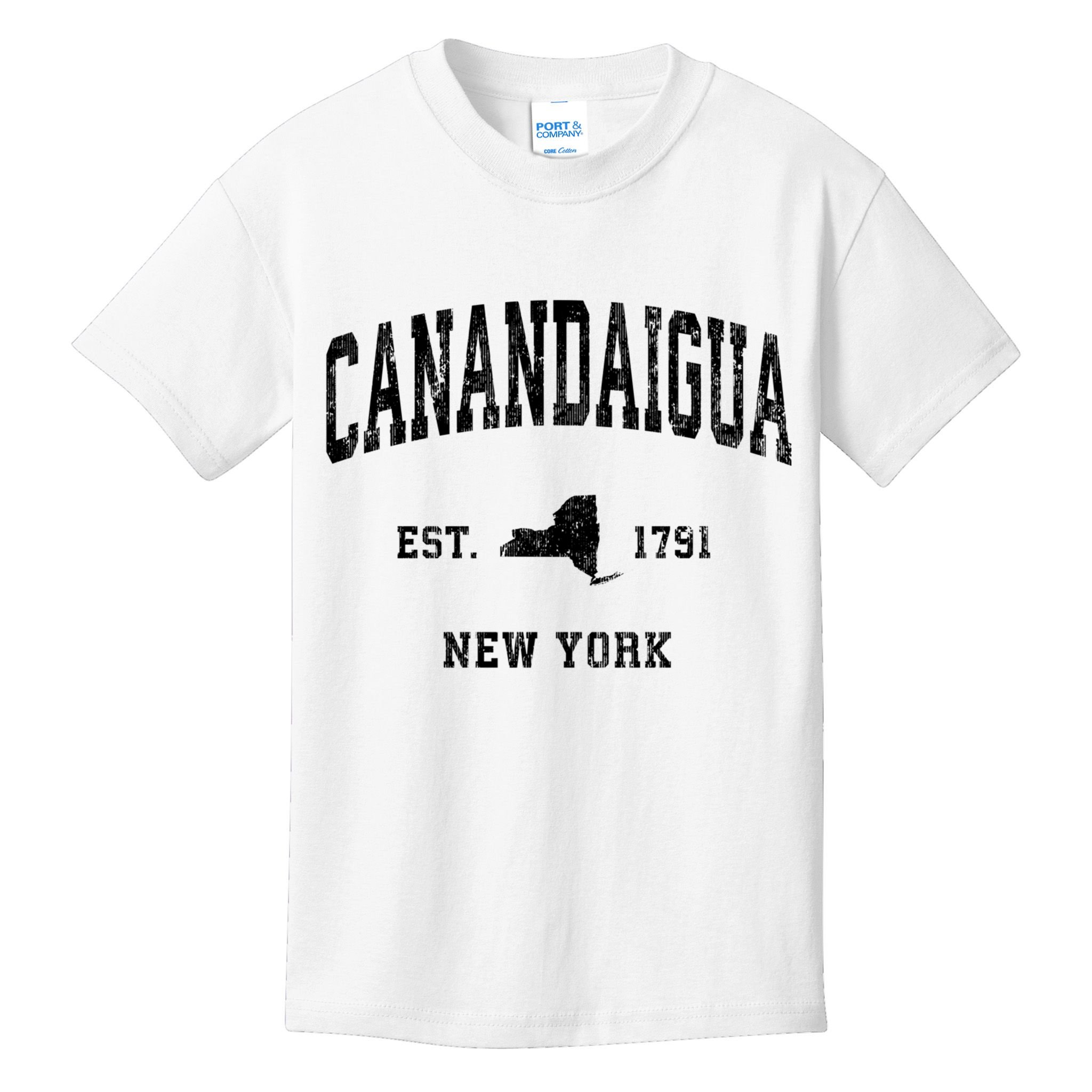 Canandaigua Est 1791 New York Ny Vintage Established Athletic Sports Design Kids T-Shirt